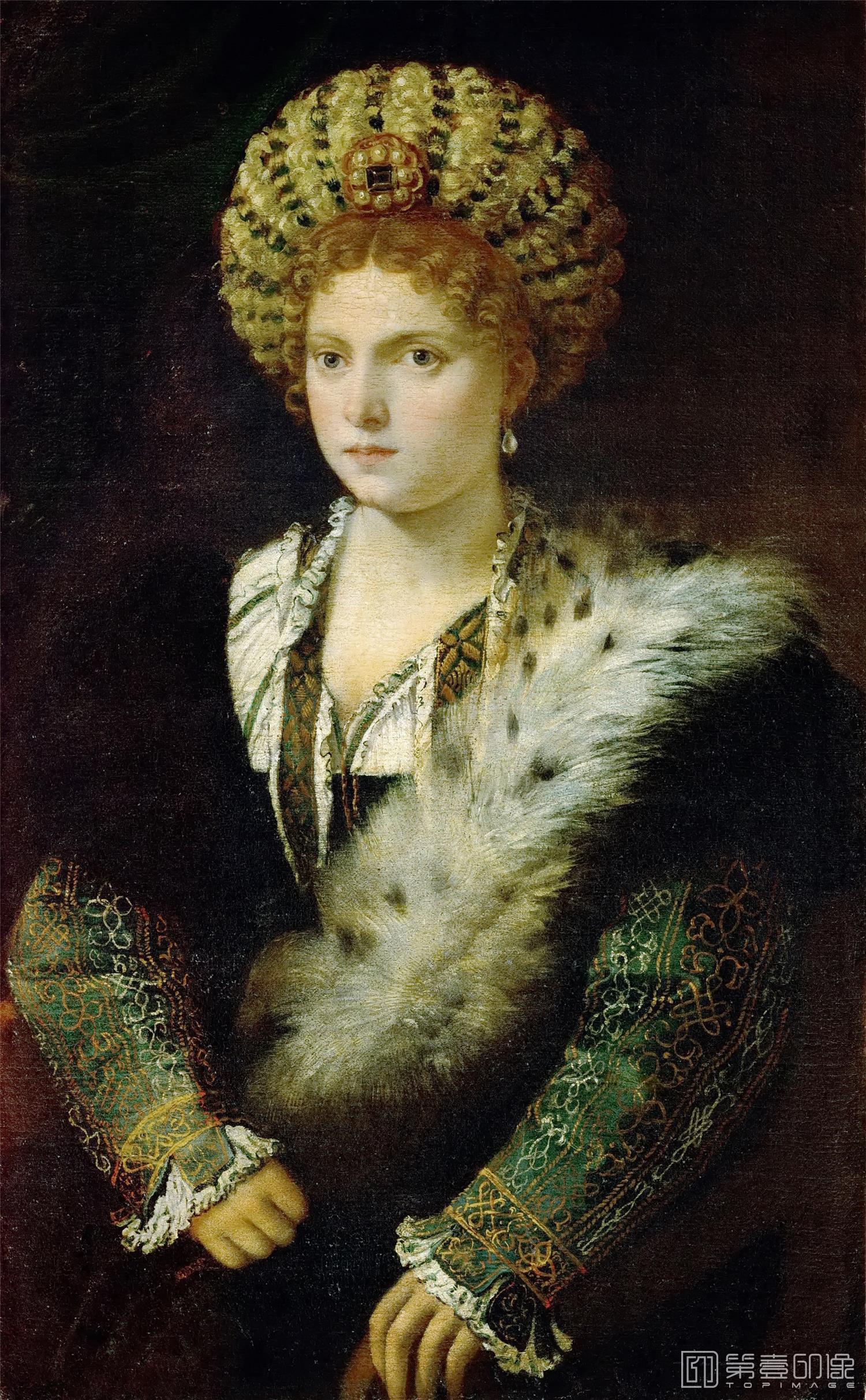 油画-奥地利维也纳艺术史博物馆-Titian Isabella d’Este-729